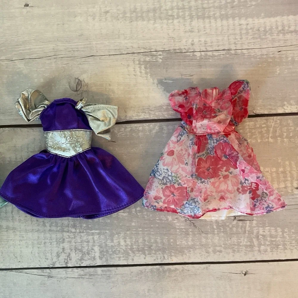 Barbie Mattel Dresses‎ Lot Of 6 Pink Purple Blue Yellow Short Casual Fancy Party